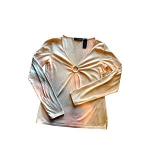 Boho long sleeve top with a ring detail